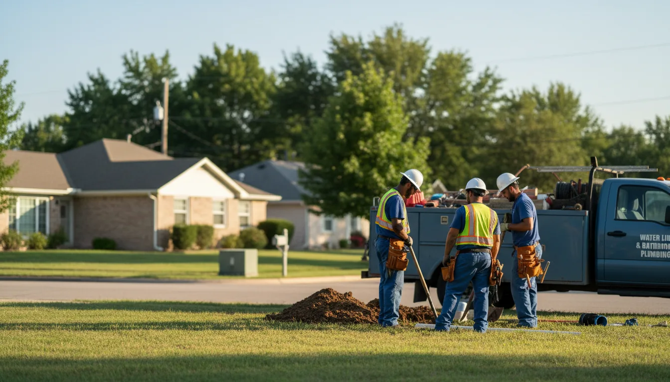 Residential water line and bathroom plumbing service in Concan, TX